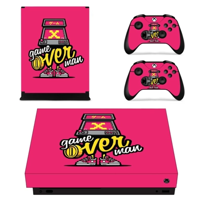 X game over decal skin for Xbox one X Console and 2 Controllers