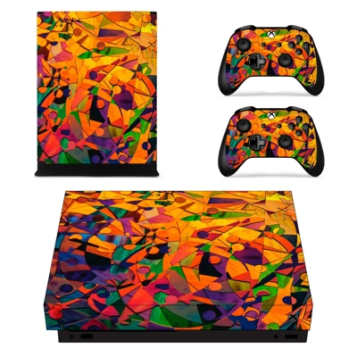 Tech wallpaper decal skin for Xbox one X Console and 2 Controllers