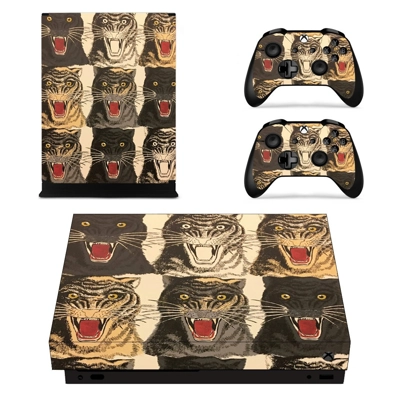 Tiger face decal skin for Xbox one X Console and 2 Control.. Tiger face decal skin for Xbox one X Console and 2 Control..