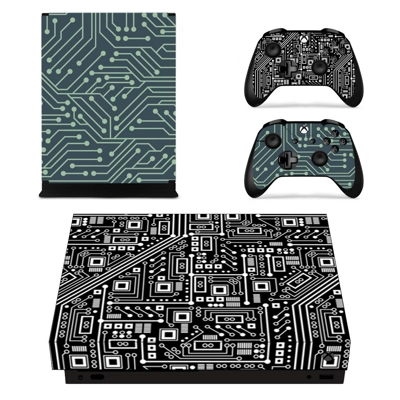 PCB Board decal skin for Xbox one X Console and 2 Controllers