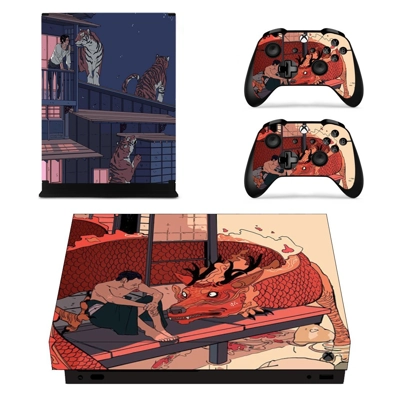 Cartoon decal skin for Xbox one X Console and 2 Controllers Cartoon decal skin for Xbox one X Console and 2 Controllers