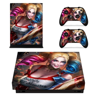 Harley Quinn decal skin for Xbox one X Console and 2 Controllers