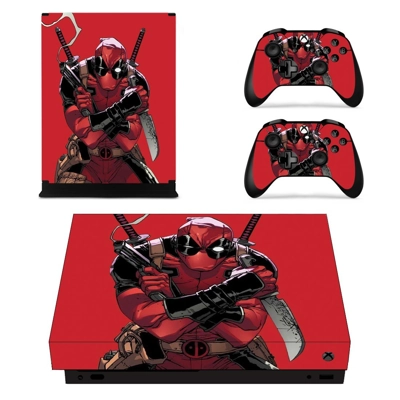 Deadpool 2 decal skin for Xbox one X Console and 2 Control..