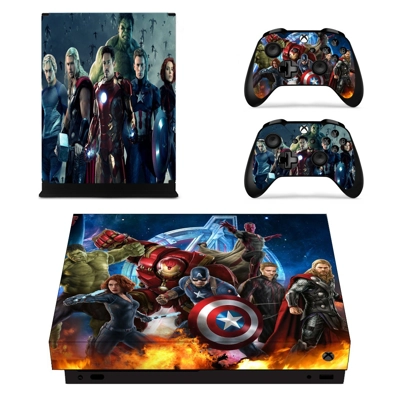 Super Heroes decal skin for Xbox one X Console and 2 Contr.. Super Heroes decal skin for Xbox one X Console and 2 Contr..