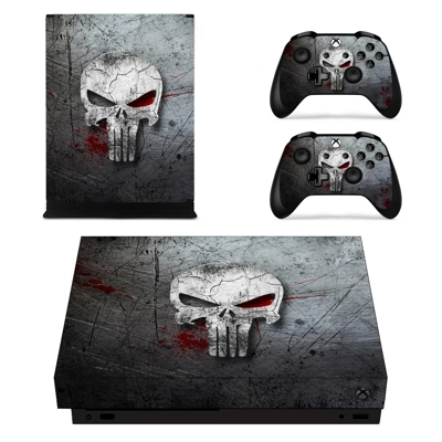 Punisher decal skin for Xbox one X Console and 2 Controllers Punisher decal skin for Xbox one X Console and 2 Controllers