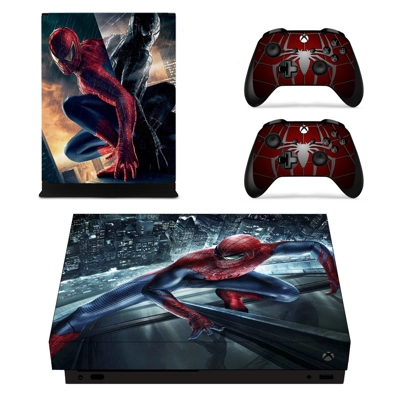 Spider Man decal skin for Xbox one X Console and 2 Control.. Spider Man decal skin for Xbox one X Console and 2 Control..