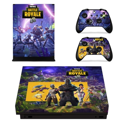 Fortnite battle royale decal skin for Xbox one X Console and 2 Controllers