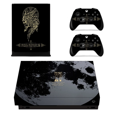 Final Fantasy 15 decal skin for Xbox one X Console and 2 Controllers