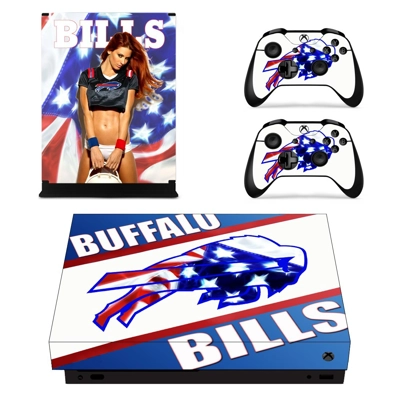 Buffalo Bills decal skin for Xbox one X Console and 2 Cont.. Buffalo Bills decal skin for Xbox one X Console and 2 Cont..