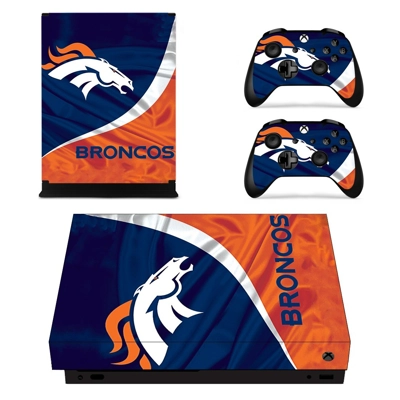 Denver Broncos decal skin for Xbox one X Console and 2 Con.. Denver Broncos decal skin for Xbox one X Console and 2 Con..