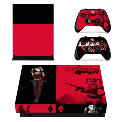 Harley Quinn decal skin for Xbox one X Console and 2 Controllers