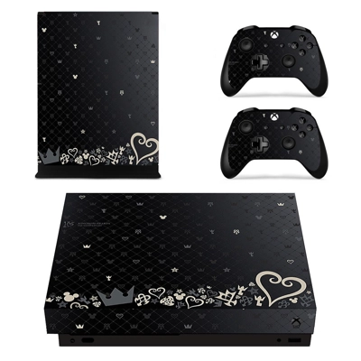 Kingdom Hearts decal skin for Xbox one X Console and 2 Controllers