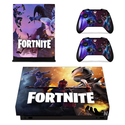 Fortnite decal skin for Xbox one X Console and 2 Controllers