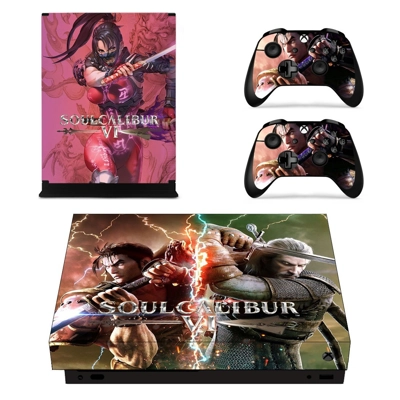 Soulcalibur 6 decal skin for Xbox one X Console and 2 Controllers