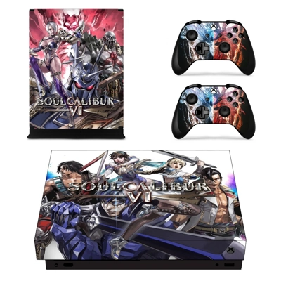 Soulcalibur 6 decal skin for Xbox one X Console and 2 Controllers