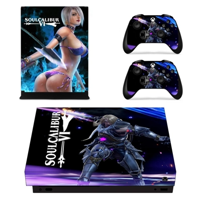 Soulcalibur 6 decal skin for Xbox one X Console and 2 Controllers