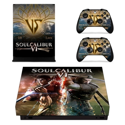 Soulcalibur 6 decal skin for Xbox one X Console and 2 Cont.. Soulcalibur 6 decal skin for Xbox one X Console and 2 Cont..