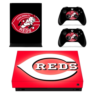 Cincinnati Reds decal skin for Xbox one X Console and 2 Controllers
