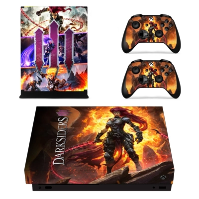 Darksiders 3 decal skin for Xbox one X Console and 2 Controllers