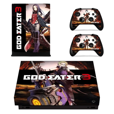 God Eater 3 decal skin for Xbox one X Console and 2 Controllers