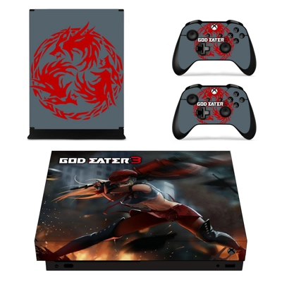 God Eater 3 decal skin for Xbox one X Console and 2 Controllers