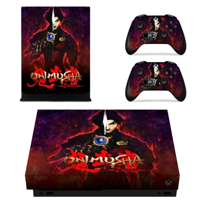 Onimusha decal skin for Xbox one X Console and 2 Controllers