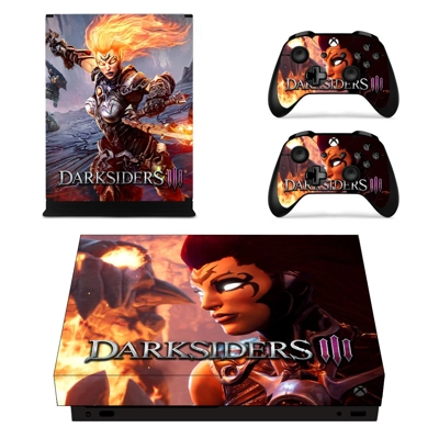 Darksiders 3 decal skin for Xbox one X Console and 2 Contr.. Darksiders 3 decal skin for Xbox one X Console and 2 Contr..