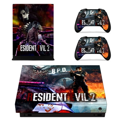 Resident Evil 2 decal skin for Xbox one X Console and 2 Controllers