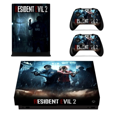 Resident Evil 2 decal skin for Xbox one X Console and 2 Controllers