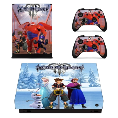 Kingdom Hearts 3 decal skin for Xbox one X Console and 2 Controllers
