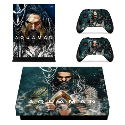 AquaMan decal skin for Xbox one X Console and 2 Controllers AquaMan decal skin for Xbox one X Console and 2 Controllers