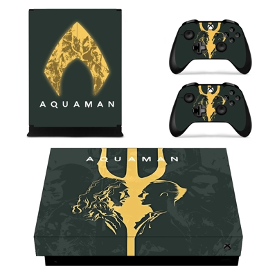 AquaMan decal skin for Xbox one X Console and 2 Controllers AquaMan decal skin for Xbox one X Console and 2 Controllers