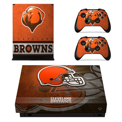Cleveland Browns decal skin for Xbox one X Console and 2 Controllers