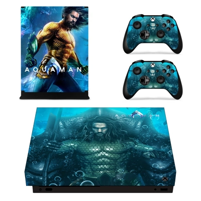 AquaMan decal skin for Xbox one X Console and 2 Controllers AquaMan decal skin for Xbox one X Console and 2 Controllers