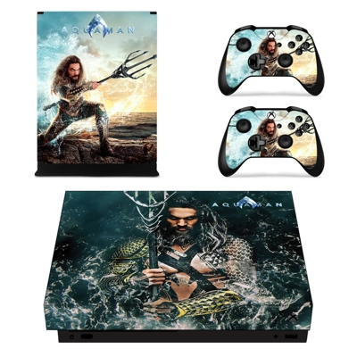 AquaMan decal skin for Xbox one X Console and 2 Controllers AquaMan decal skin for Xbox one X Console and 2 Controllers