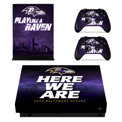 Baltimore Ravens decal skin for Xbox one X Console and 2 Controllers
