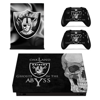 Oakland Raiders decal skin for Xbox one X Console and 2 Co.. Oakland Raiders decal skin for Xbox one X Console and 2 Co..