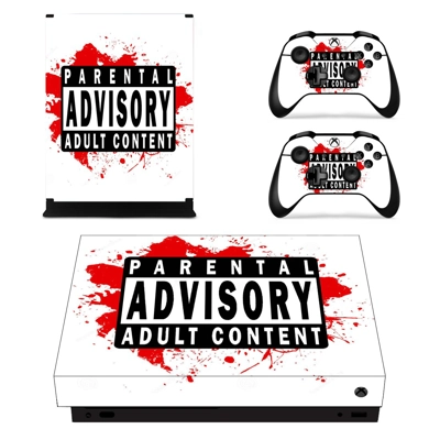Parental Advisory decal skin for Xbox one X Console and 2 .. Parental Advisory decal skin for Xbox one X Console and 2 ..