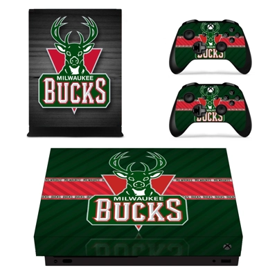 Milwaukee Bucks decal skin for Xbox one X Console and 2 Co.. Milwaukee Bucks decal skin for Xbox one X Console and 2 Co..