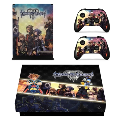 Kingdom Hearts 3 decal skin for Xbox one X Console and 2 Controllers