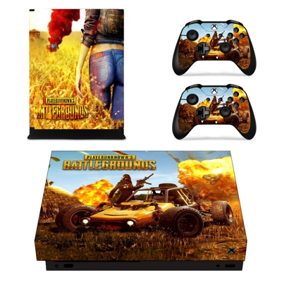Playerunknown's Battlegrounds decal skin for Xbox one X Console and 2 Controllers