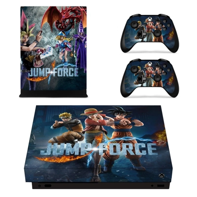 Jump Force decal skin for Xbox one X Console and 2 Control.. Jump Force decal skin for Xbox one X Console and 2 Control..