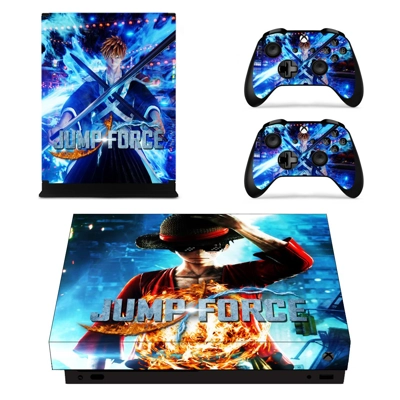 Jump Force decal skin for Xbox one X Console and 2 Control.. Jump Force decal skin for Xbox one X Console and 2 Control..