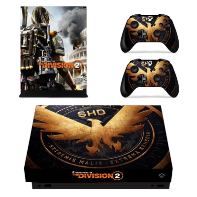 The Division 2 decal skin for Xbox one X Console and 2 Con.. The Division 2 decal skin for Xbox one X Console and 2 Con..