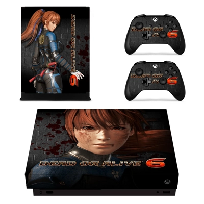 Dead or Alive 6 decal skin for Xbox one X Console and 2 Controllers