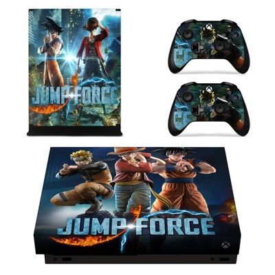 Jump Force decal skin for Xbox one X Console and 2 Control.. Jump Force decal skin for Xbox one X Console and 2 Control..