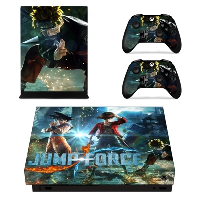 Jump Force decal skin for Xbox one X Console and 2 Control.. Jump Force decal skin for Xbox one X Console and 2 Control..