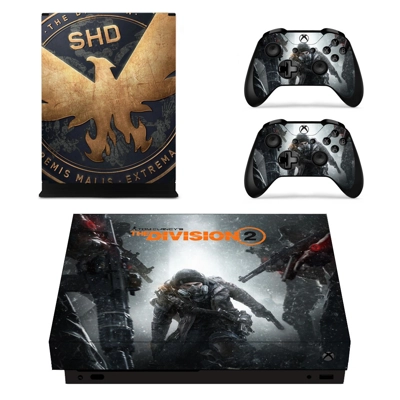 The Division 2 decal skin for Xbox one X Console and 2 Con.. The Division 2 decal skin for Xbox one X Console and 2 Con..