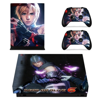 Dead or Alive 6 decal skin for Xbox one X Console and 2 Controllers