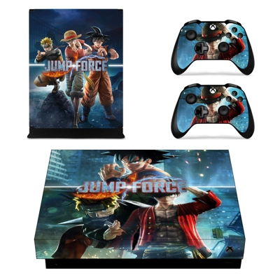 Jump Force decal skin for Xbox one X Console and 2 Control.. Jump Force decal skin for Xbox one X Console and 2 Control..